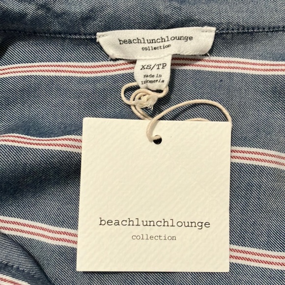 NWT beachlunchlounge Striped Button Down Shirt Size XS - Picture 4 of 6
